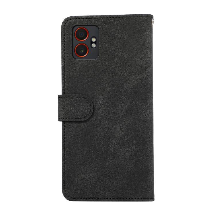 Funda de cuero magnética con bloqueo de color ABEEL para Samsung Galaxy XCover7 Pro (negro y verde)