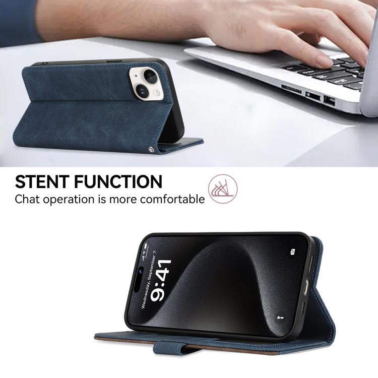 Funda de cuero magnética RFID ABEEL con diseño de bloques de color para Samsung Galaxy XCover7 Pro (azul-marrón)