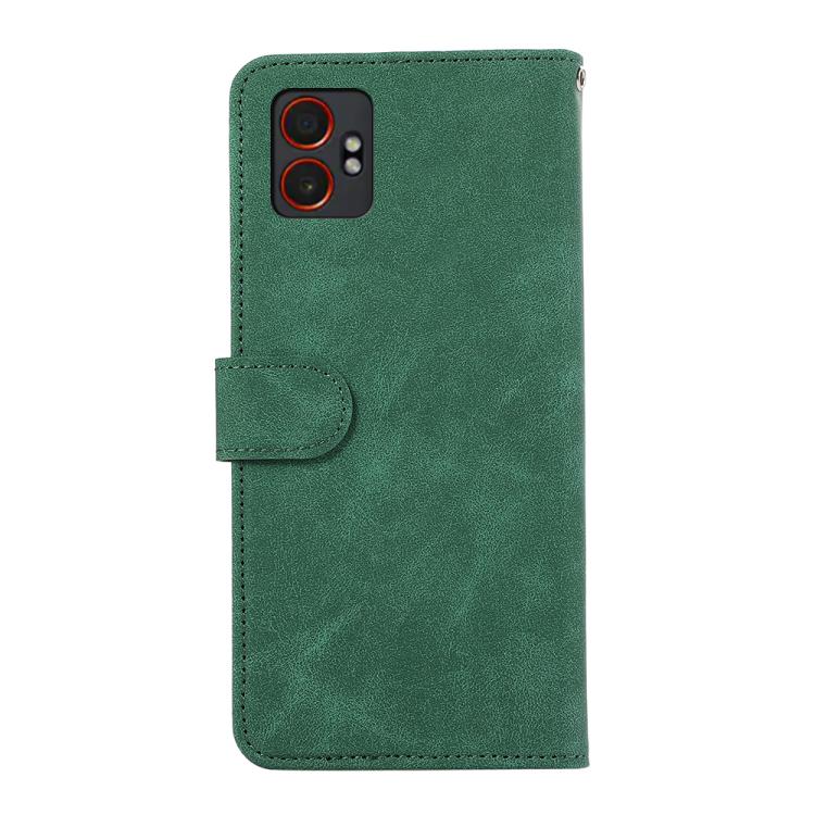 Funda de cuero magnética con bloqueo de color ABEEL para Samsung Galaxy XCover7 Pro (verde-negro)