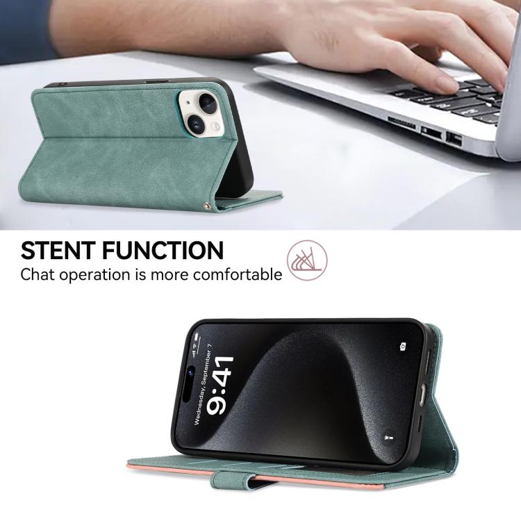 Funda de cuero con bloqueo de color ABEEL para Samsung Galaxy XCover7 Pro (cian-rosa)