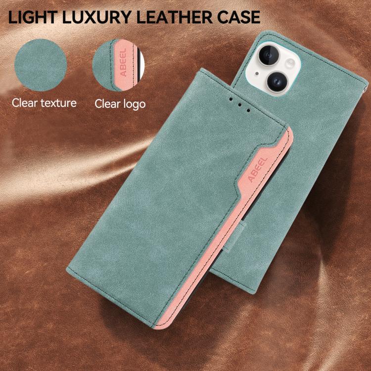 Funda de cuero con bloqueo de color ABEEL para Samsung Galaxy XCover7 Pro (cian-rosa)