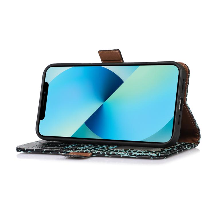 Funda de piel de vacuno con capa superior de cocodrilo para Samsung Galaxy XCover7 Pro (verde)