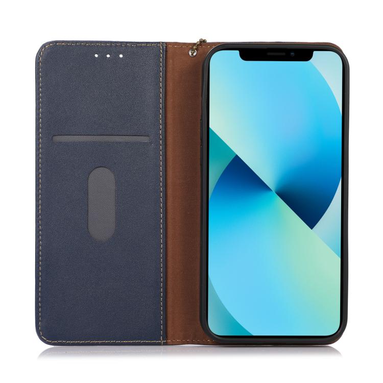 Funda de piel de vacuno KHAZNEH Nappa con capa superior para Samsung Galaxy XCover7 Pro (azul)