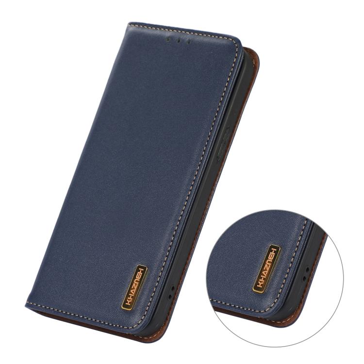 Funda de piel de vacuno KHAZNEH Nappa con capa superior para Samsung Galaxy XCover7 Pro (azul)