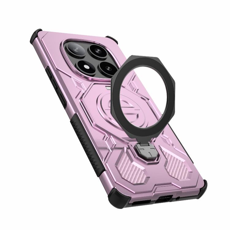Funda magnética de TPU y PC MagSafe de color sólido para Redmi Note 14 Pro 5G J-20 (rosa)