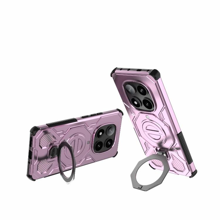 Funda magnética de TPU y PC MagSafe de color sólido para Redmi Note 14 Pro 5G J-20 (rosa)