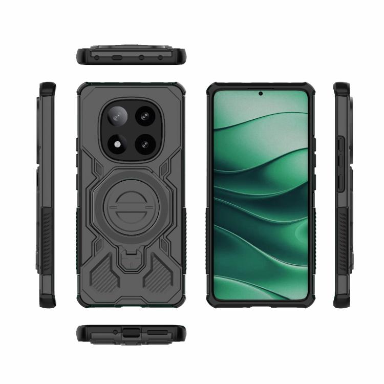 Funda magnética de TPU y PC MagSafe de color sólido para Redmi Note 14 Pro 5G J-20 (negro)