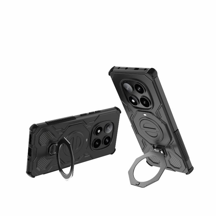 Funda magnética de TPU y PC MagSafe de color sólido para Redmi Note 14 Pro 5G J-20 (negro)