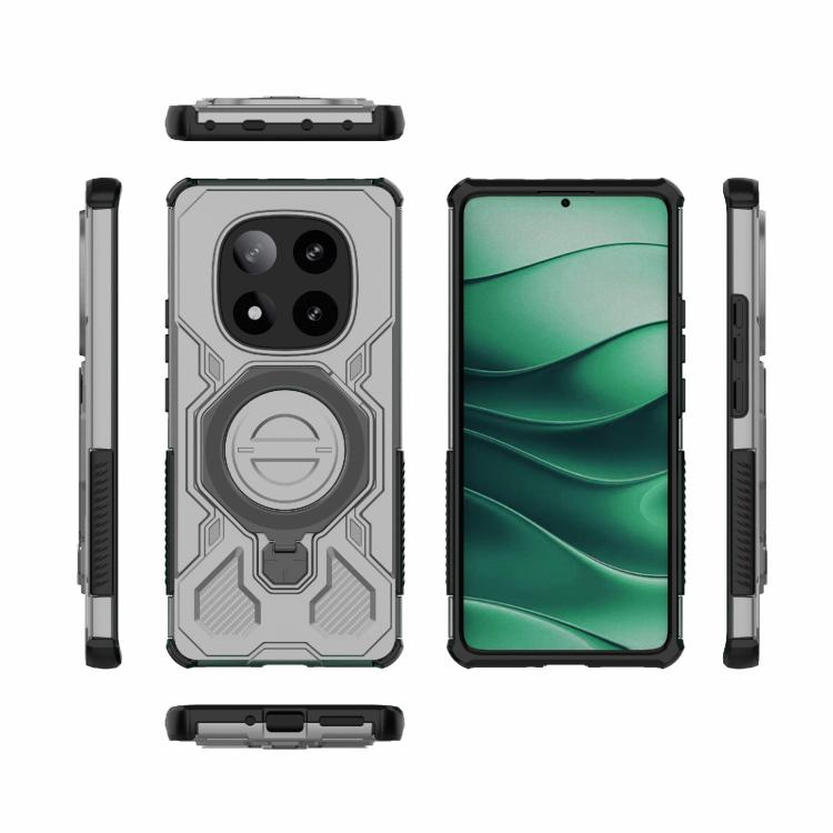 Funda magnética de TPU y PC MagSafe de color sólido para Redmi Note 14 Pro 5G J-20 (gris)