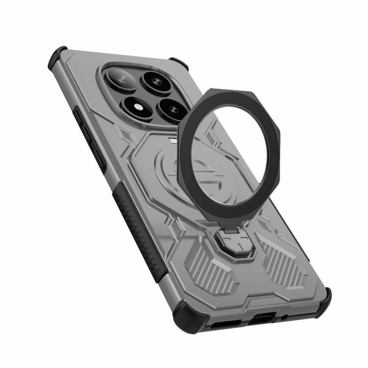 Funda magnética de TPU y PC MagSafe de color sólido para Redmi Note 14 Pro 5G J-20 (gris)