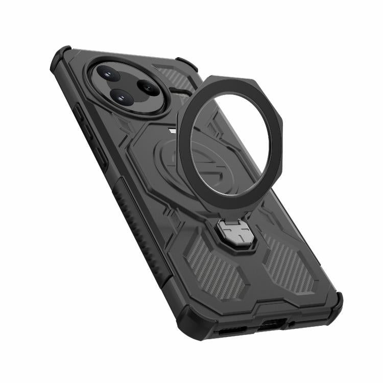 Funda magnética de TPU y PC MagSafe de color sólido para Redmi K80 J-20 (negra)