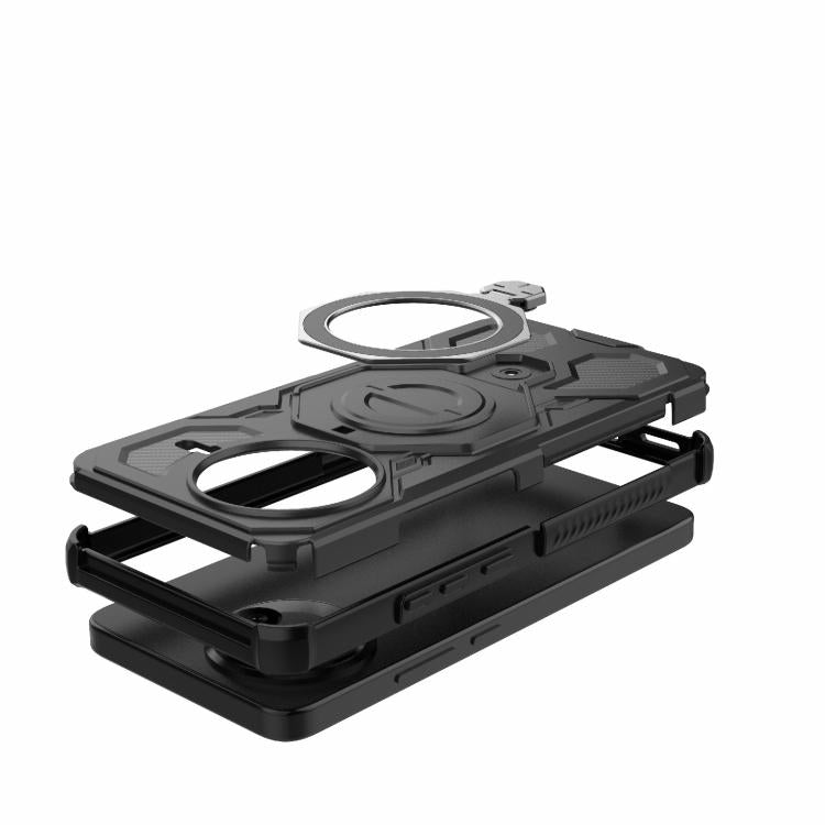 Funda magnética de TPU y PC MagSafe de color sólido para Redmi K80 J-20 (negra)