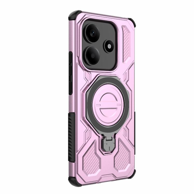 Funda magnética de TPU y PC MagSafe de color sólido para Redmi Note 14 5G J-20 (rosa)