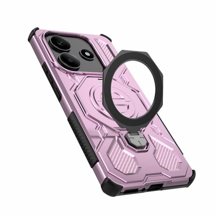 Funda magnética de TPU y PC MagSafe de color sólido para Redmi Note 14 5G J-20 (rosa)