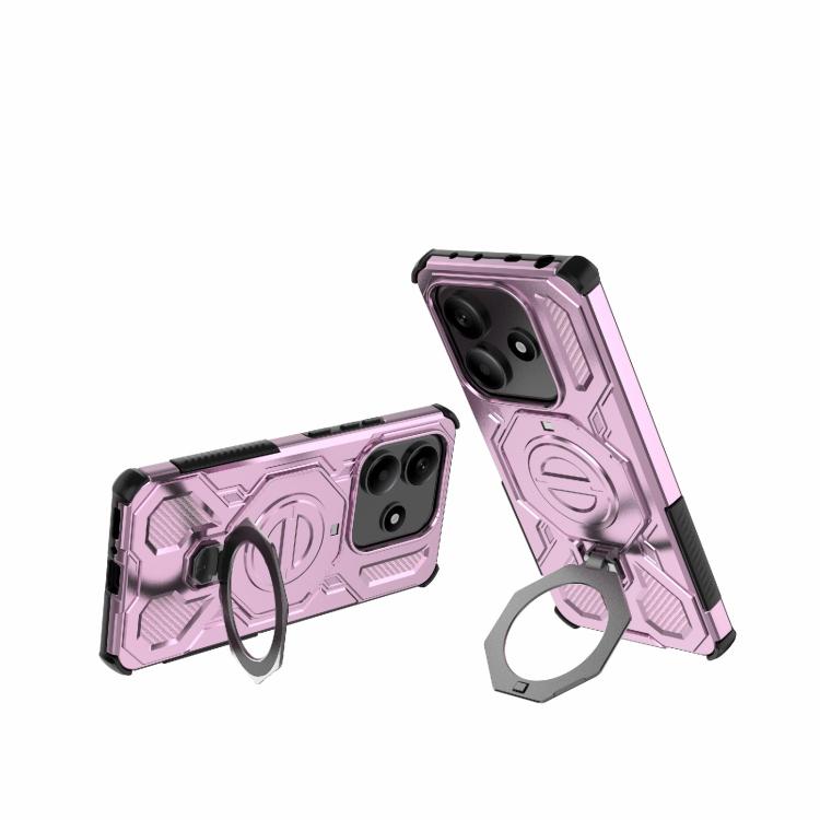 Funda magnética de TPU y PC MagSafe de color sólido para Redmi Note 14 5G J-20 (rosa)