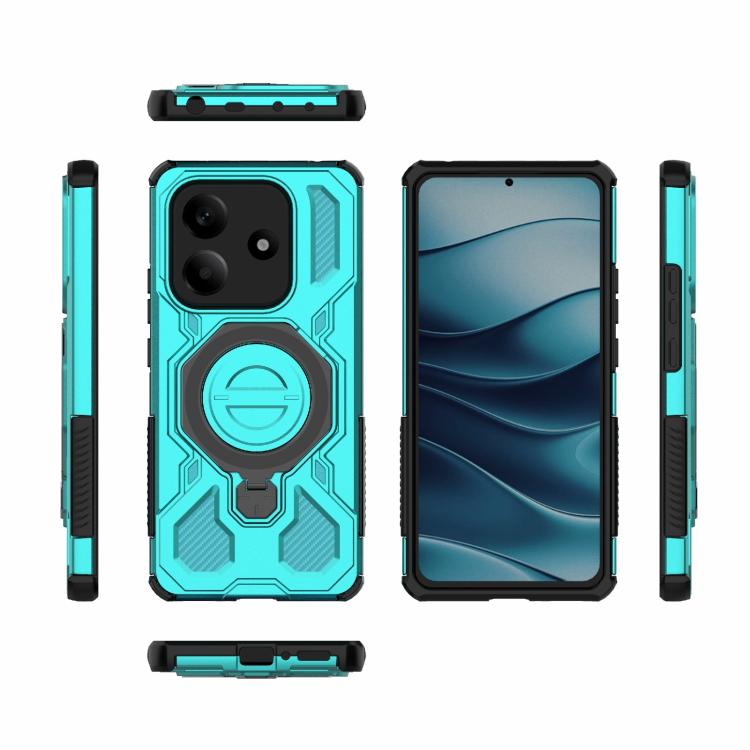 Funda magnética de TPU y PC MagSafe de color sólido para Redmi Note 14 5G J-20 (azul lago)