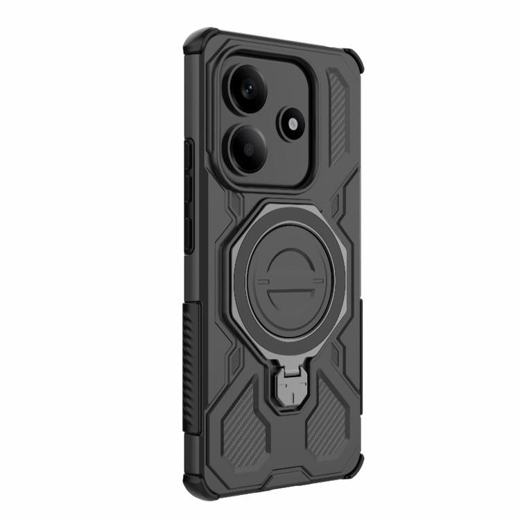Funda magnética de TPU y PC MagSafe de color sólido para Redmi Note 14 5G J-20 (negro)