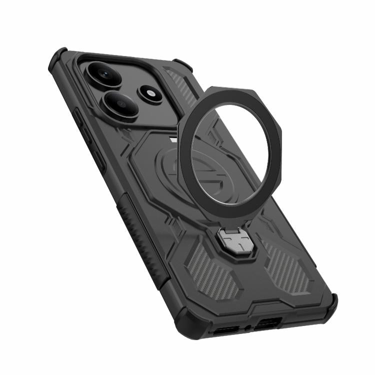 Funda magnética de TPU y PC MagSafe de color sólido para Redmi Note 14 5G J-20 (negro)
