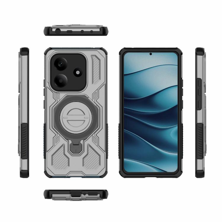 Funda magnética de TPU y PC MagSafe de color sólido para Redmi Note 14 5G J-20 (gris)