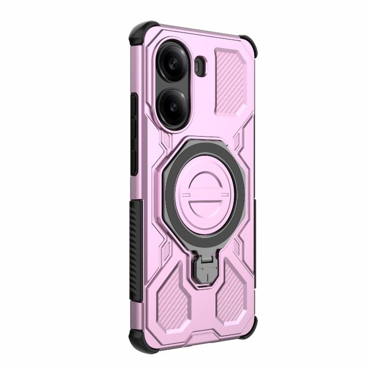 Funda magnética de TPU y PC MagSafe de color sólido para Redmi Turbo 4 5G J-20 (rosa)