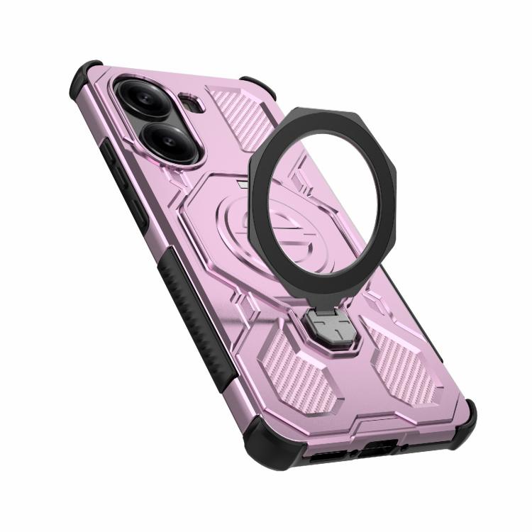 Funda magnética de TPU y PC MagSafe de color sólido para Redmi Turbo 4 5G J-20 (rosa)