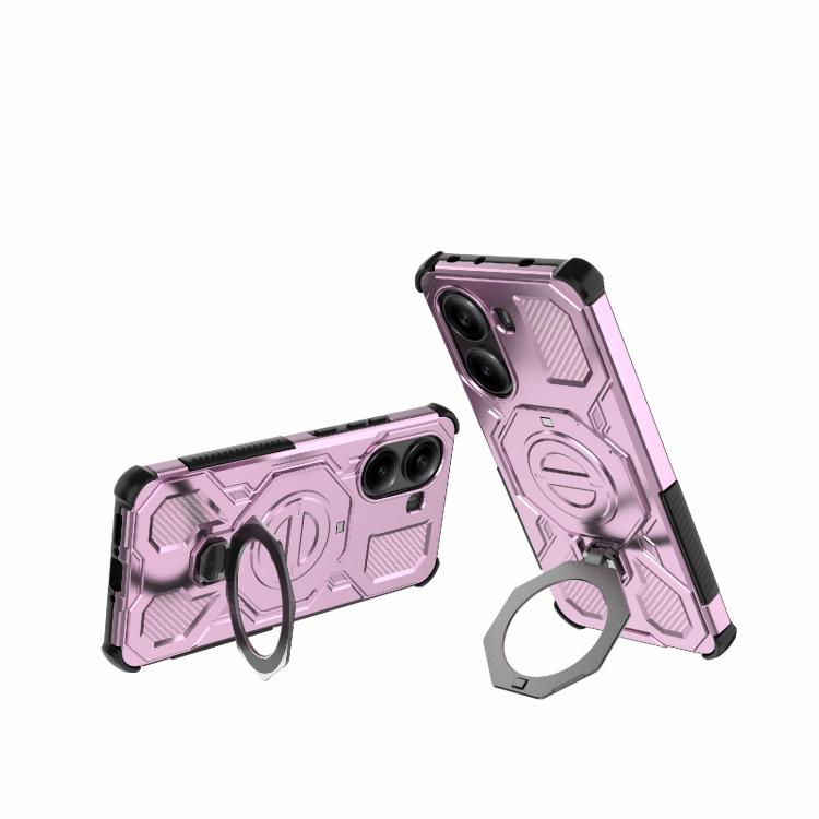 Funda magnética de TPU y PC MagSafe de color sólido para Redmi Turbo 4 5G J-20 (rosa)