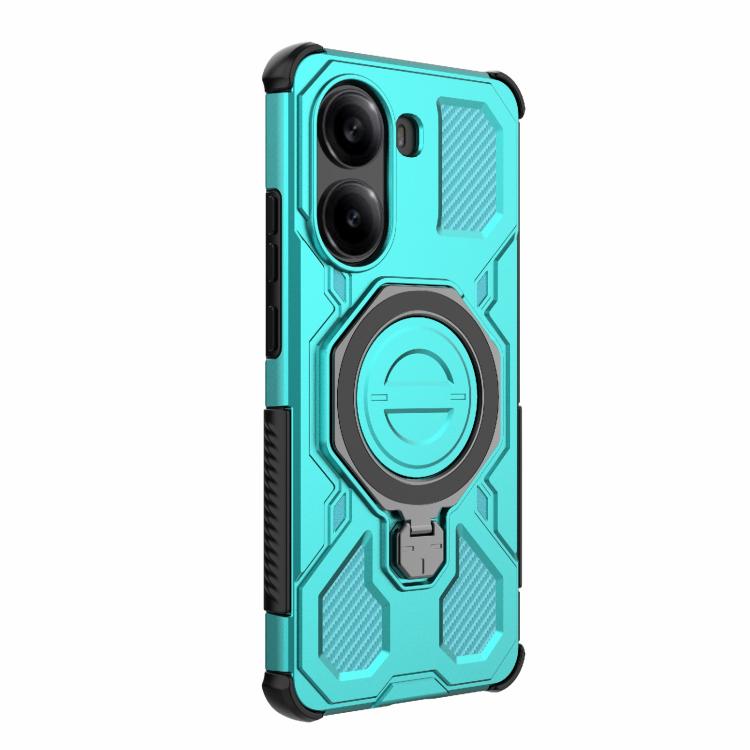 Funda magnética de TPU y PC MagSafe de color sólido para Redmi Turbo 4 5G J-20 (azul lago)