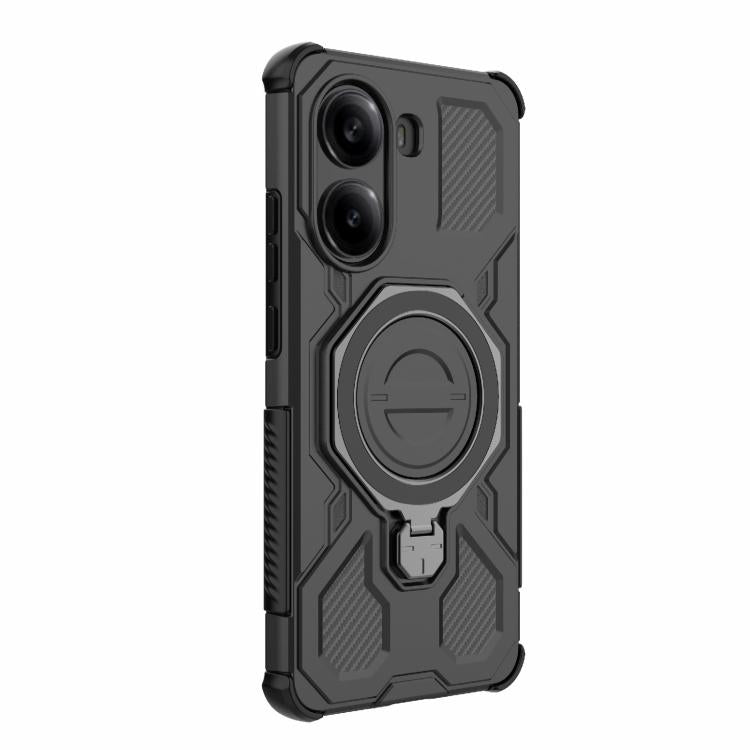 Funda magnética de TPU y PC MagSafe de color sólido para Redmi Turbo 4 5G J-20 (negra)