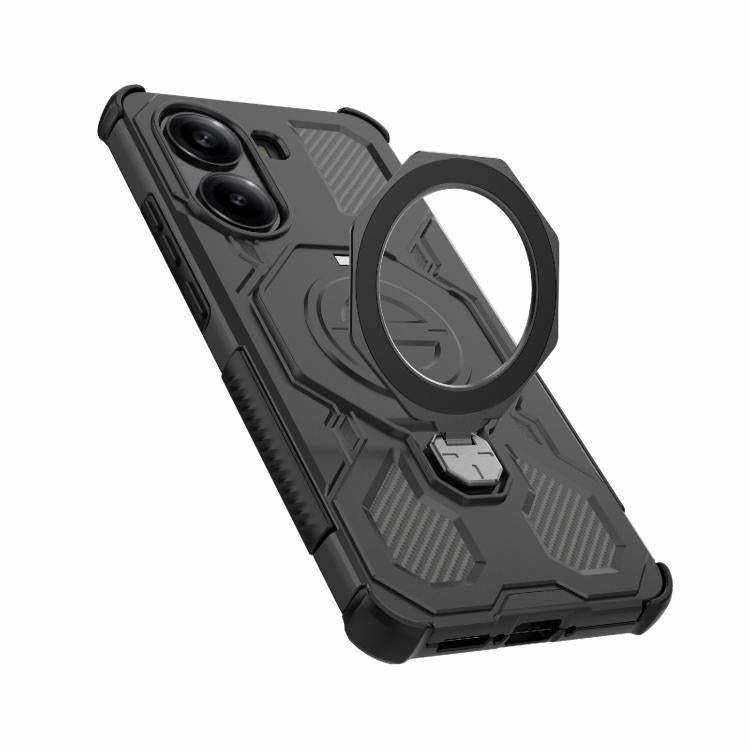 Funda magnética de TPU y PC MagSafe de color sólido para Redmi Turbo 4 5G J-20 (negra)