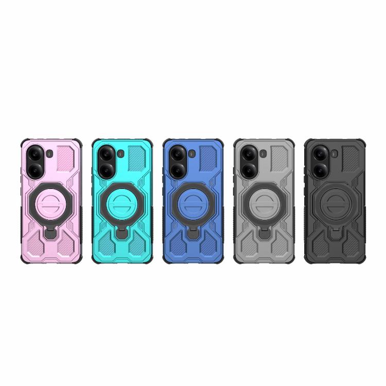 Funda magnética de TPU y PC MagSafe de color sólido para Redmi Turbo 4 5G J-20 (negra)