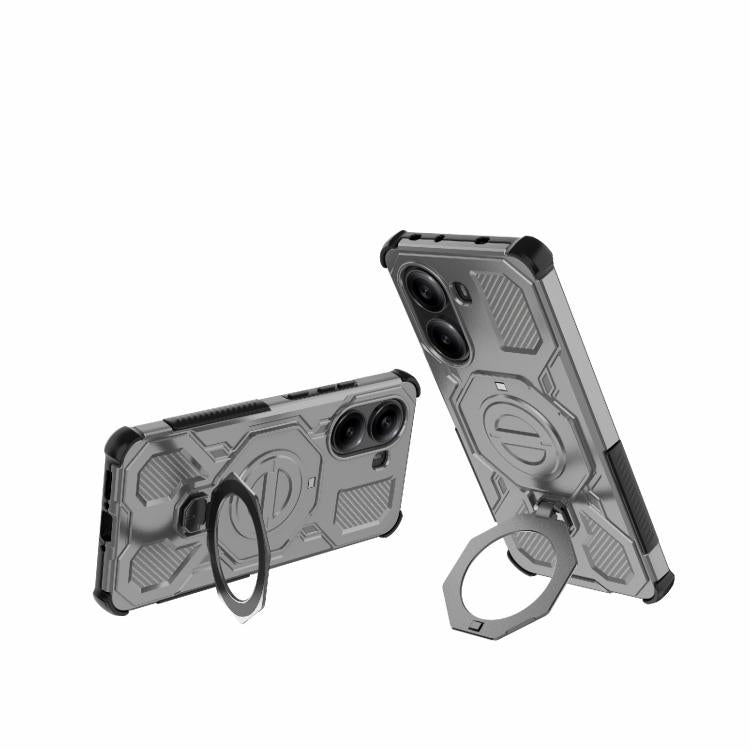 Funda magnética de TPU y PC MagSafe de color sólido para Redmi Turbo 4 5G J-20 (gris)