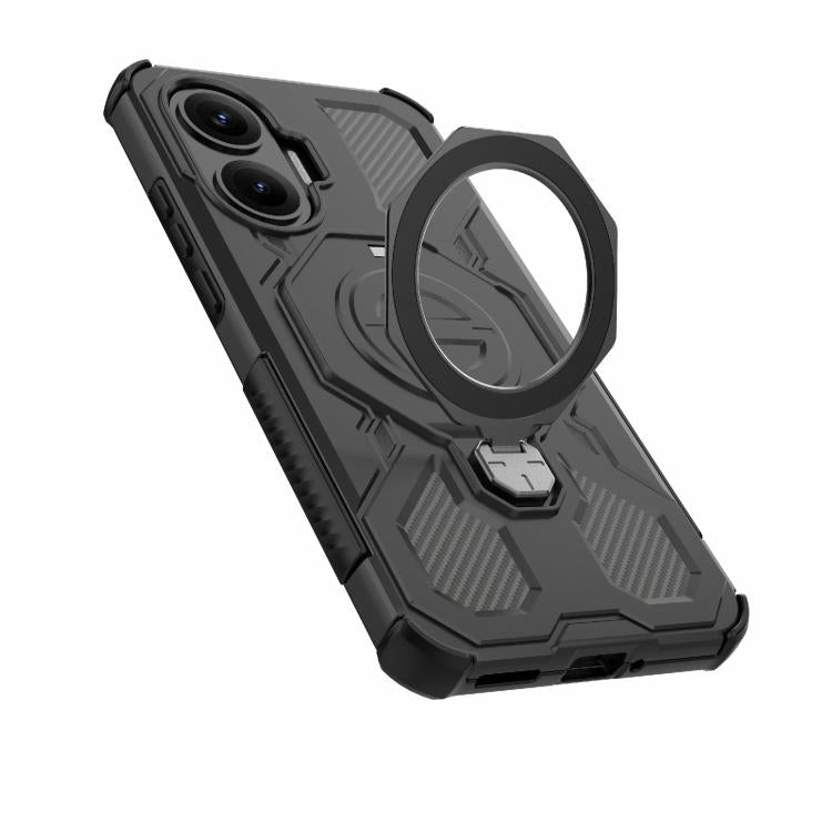 Funda magnética de TPU y PC MagSafe de color sólido para Redmi Turbo 4 Pro 5G J-20 (negro)