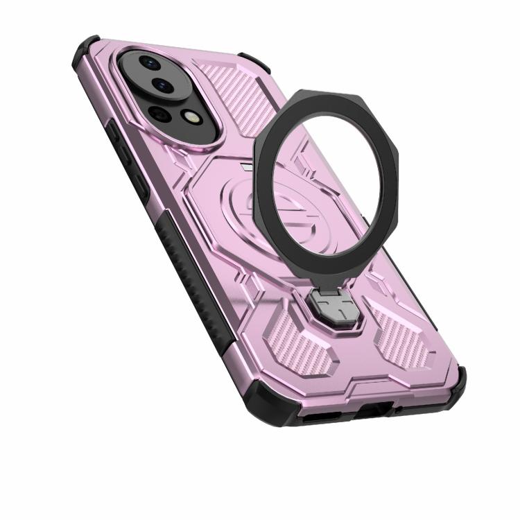 Funda magnética de TPU y PC MagSafe para Huawei Nova 12 5G J-20 (color sólido, rosa)