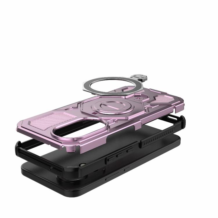 Funda magnética de TPU y PC MagSafe para Huawei Nova 12 5G J-20 (color sólido, rosa)