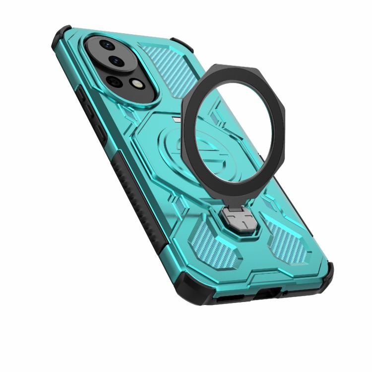 Funda magnética de TPU y PC para Huawei Nova 12 5G J-20 (color sólido, MagSafe) (azul lago)