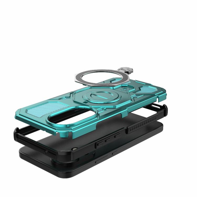 Funda magnética de TPU y PC para Huawei Nova 12 5G J-20 (color sólido, MagSafe) (azul lago)