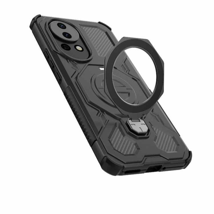 Funda magnética de TPU y PC para Huawei nova 12 5G J-20 (color sólido, MagSafe) (negro)