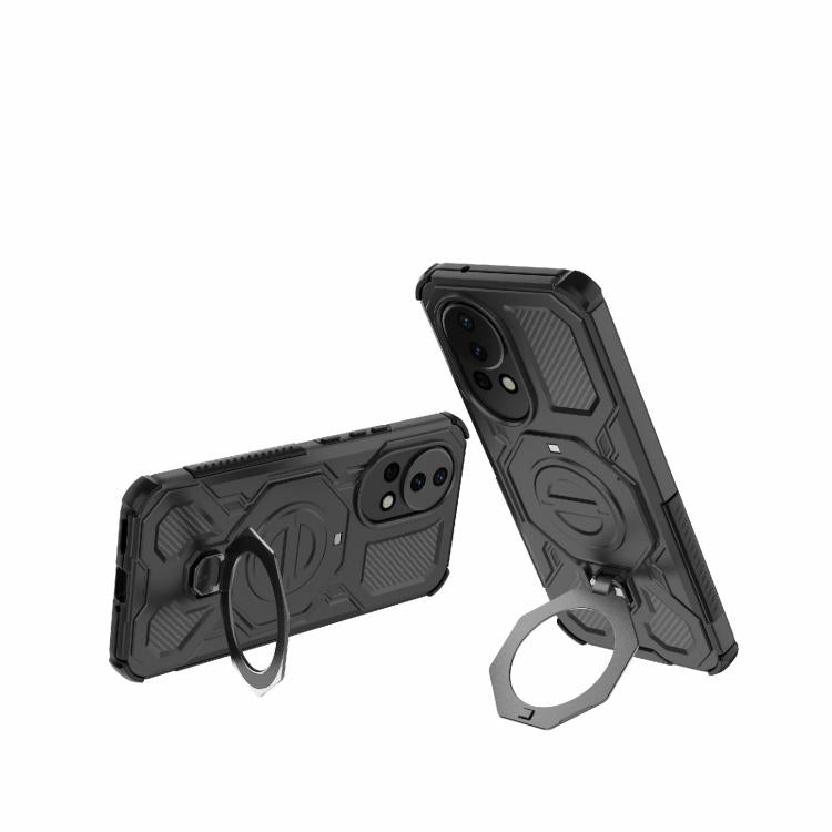 Funda magnética de TPU y PC para Huawei nova 12 5G J-20 (color sólido, MagSafe) (negro)