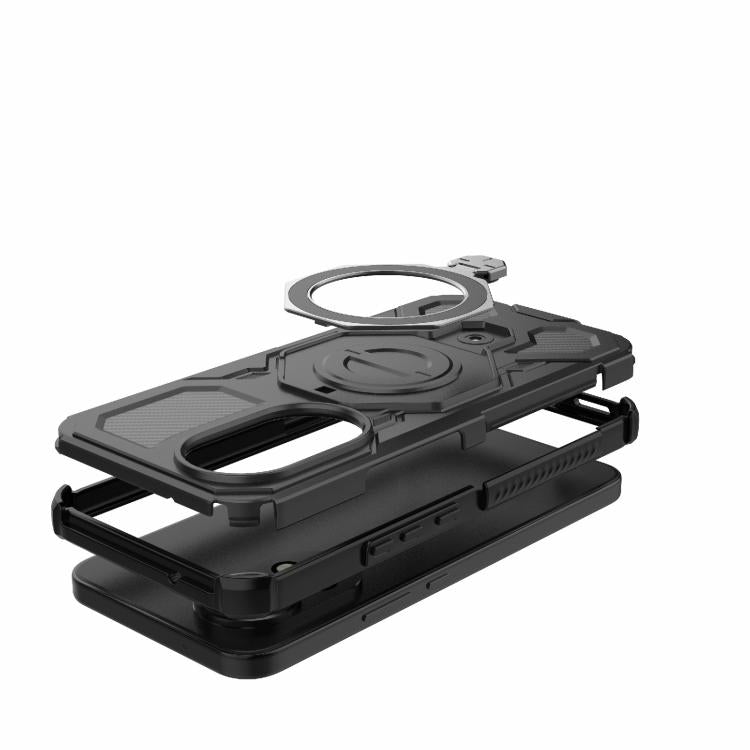 Funda magnética de TPU y PC para Huawei nova 12 5G J-20 (color sólido, MagSafe) (negro)