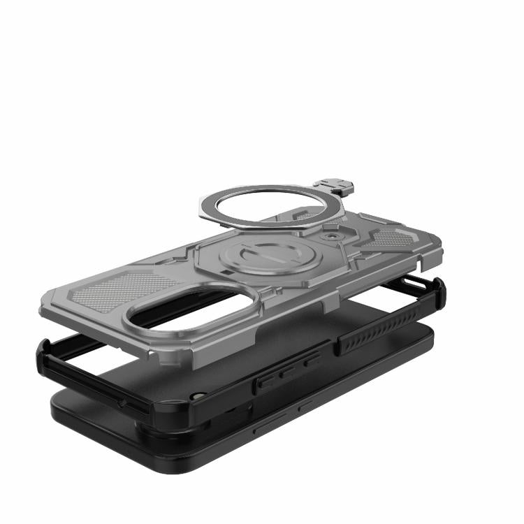 Funda magnética de TPU y PC para Huawei nova 12 5G J-20, color sólido, MagSafe (gris)