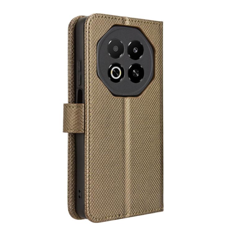 Funda de cuero con textura de diamante para Meizu Note 16 5G (marrón)