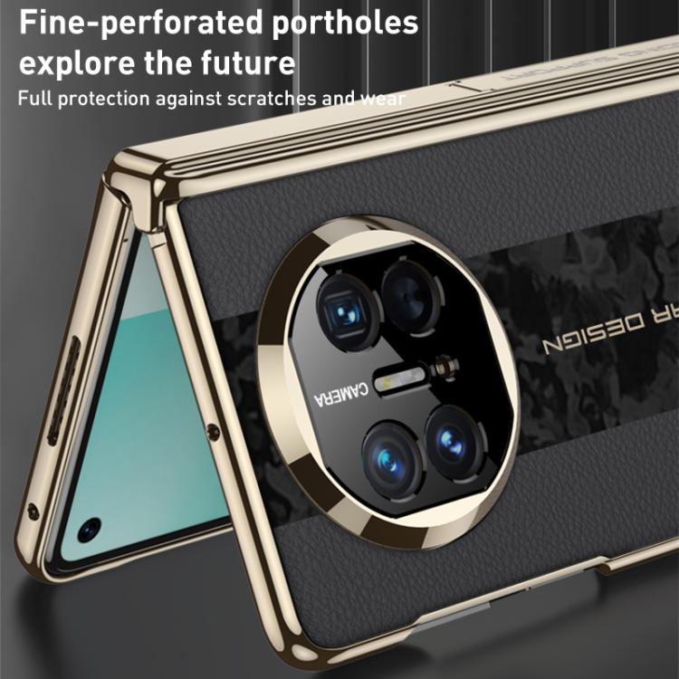 Funda plegable GKK con diseño de nubes y costuras en contraste para Huawei Mate X3/X5 (rojo)