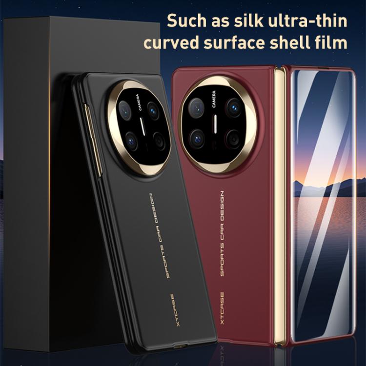 Funda plegable ultrafina con textura sedosa integrada GKK para Huawei Mate X6 (negro y dorado)