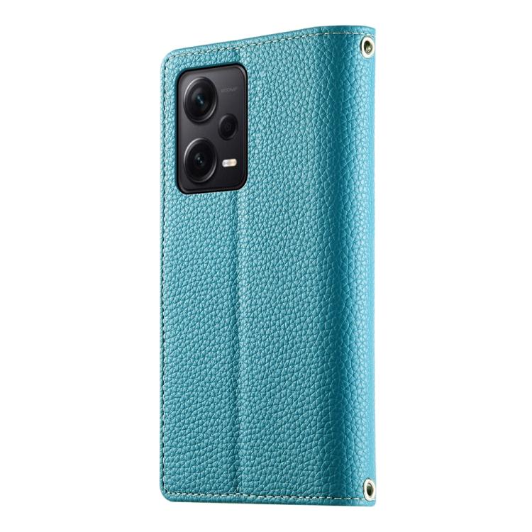 Funda de cuero con cremallera y múltiples tarjetas para Redmi Note 12 Pro+ Global / Note 12 Explorer, con costuras y correa corta (azul)