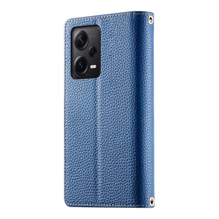 Funda de cuero con cremallera para Redmi Note 12 Pro+ Global / Note 12 Explorer, con costuras, múltiples tarjetas y correa corta (azul oscuro)