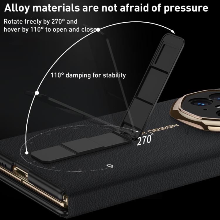 Funda plegable magnética GKK para Huawei Mate XT Ultimate con soporte giratorio ranurado (negro)