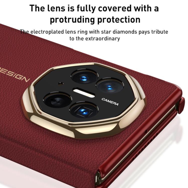 Funda plegable magnética GKK para Huawei Mate XT Ultimate con soporte giratorio ranurado (negro)