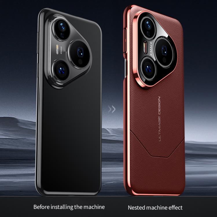 Funda para Huawei Pura 70 Premium con diseño de imitación galvanizada (negra)