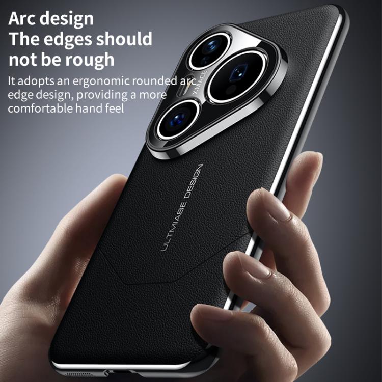 Funda para Huawei Pura 70 Premium con diseño de imitación galvanizada (negra)