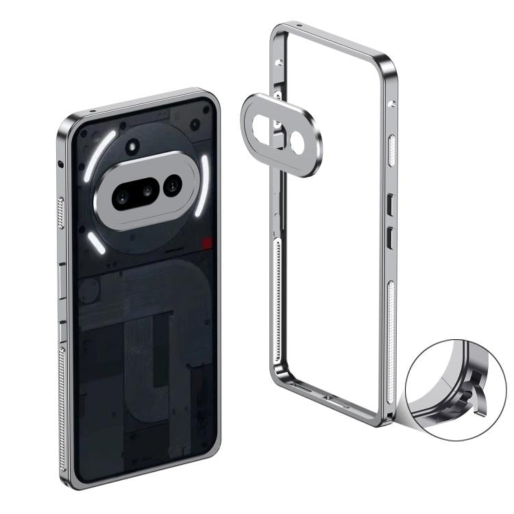 Funda para teléfono For Nothing Phone 3a con marco metálico y disipador de calor, con anillo protector para cámara (gris)